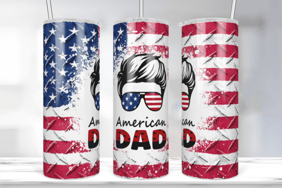 4th of July American DAD Tumbler Wrap