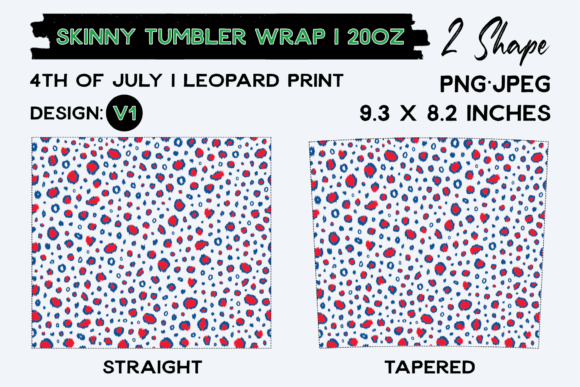 4th of July Leopard Skinny Tumbler 20Oz