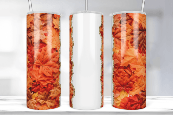 Add Your Name Autumn Leaves Tumbler Wrap