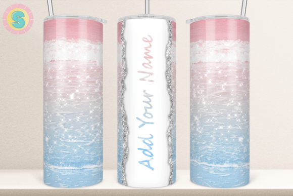 Add Your Name Ombre Beach Tumbler Wrap