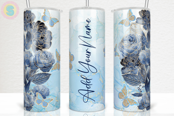 Add Your Own Text Rose Marble Tumbler