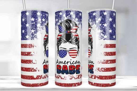 American Babe Tumbler Sublimation Design