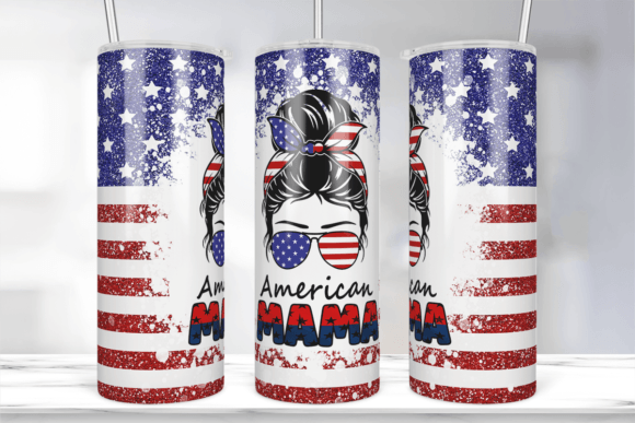 American Mama Tumbler Sublimation Design