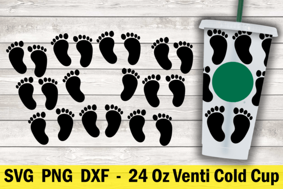 Baby Feet 24 Oz Venti Cold Cup Wrap