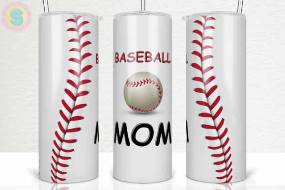 Baseball Mom 20Oz Tumbler Wrap PNG
