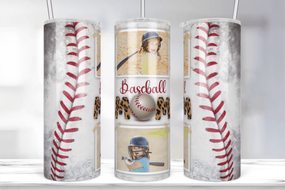 Baseball Mom Photo Frame Tumbler Wrap