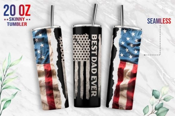 Best Dad Ever American Flag Tumbler