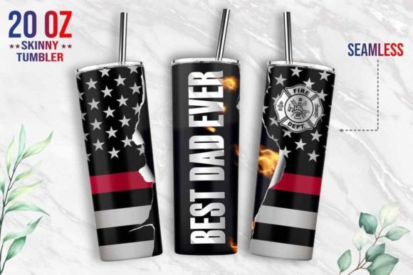 Best Dad Ever Firefighter Tumbler