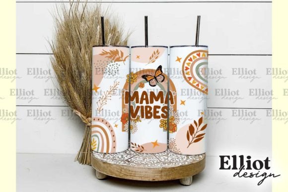 Boho Mama Vibes 20oz Tumbler Design PNG