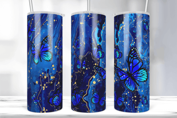 Butterfly Tumbler Wrap PNG 20oz Tumbler