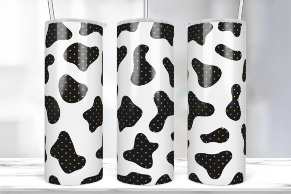 Cow Print Tumbler Wrap PNG