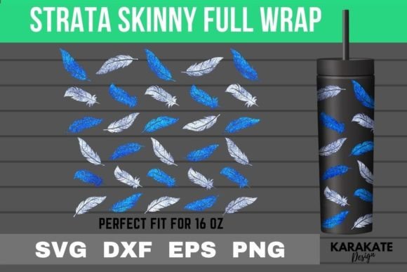 Feathers, 16 Oz Strata Skinny Wrap SVG