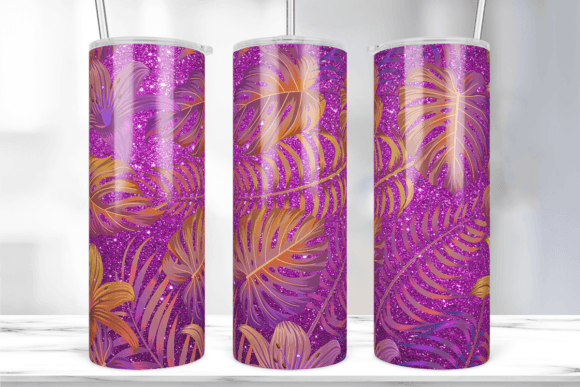 Floral Leaves Tumbler Sublimation Design