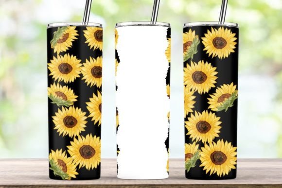 Flower Sunflower 20oz Tumbler Wrap PNG