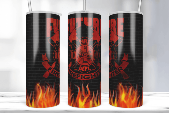 Future Firefighter Tumbler Wrap PNG