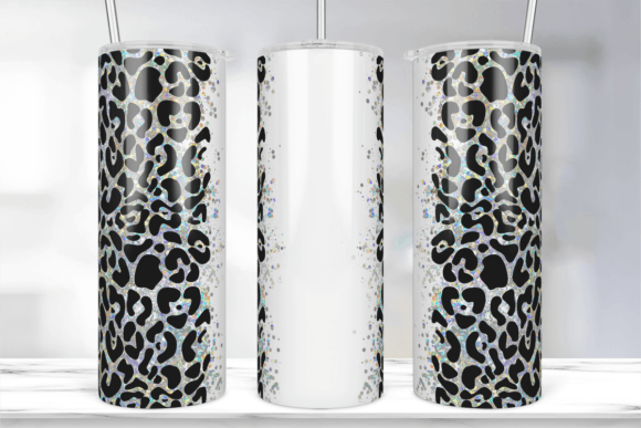 Holographic Glitter Leopard Tumbler Wrap
