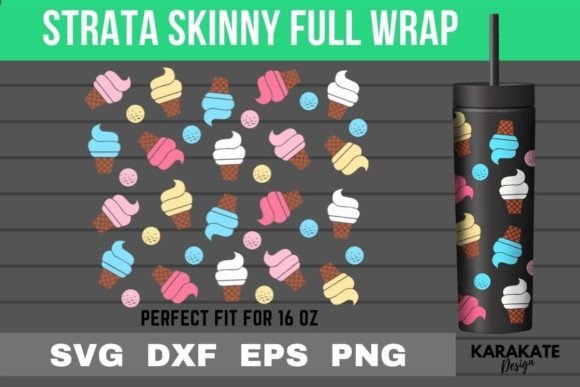 Ice Cream, 16 Oz Strata Skinny Wrap SVG