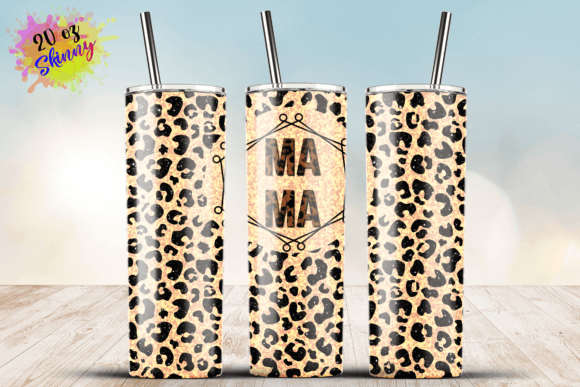 Leopard Mama Skinny 20oz Tumbler Wrap