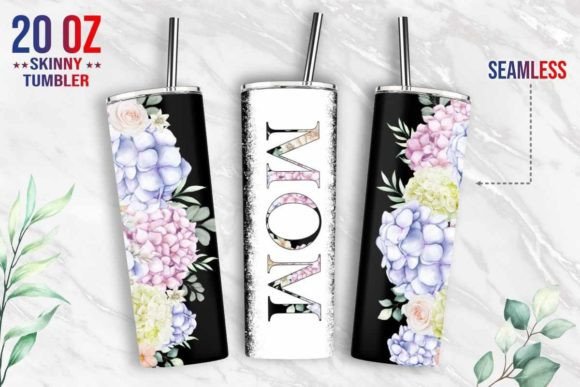 Mom Flower 20 Oz Skinny Tumbler Wrap