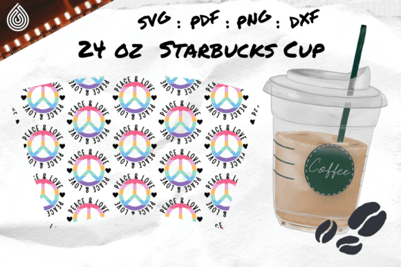 PEACE LOVE, 24oz Coffee Cup No Hole