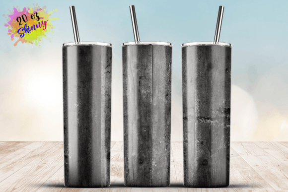 Rustic Black Wood Grain 20oz Tumbler
