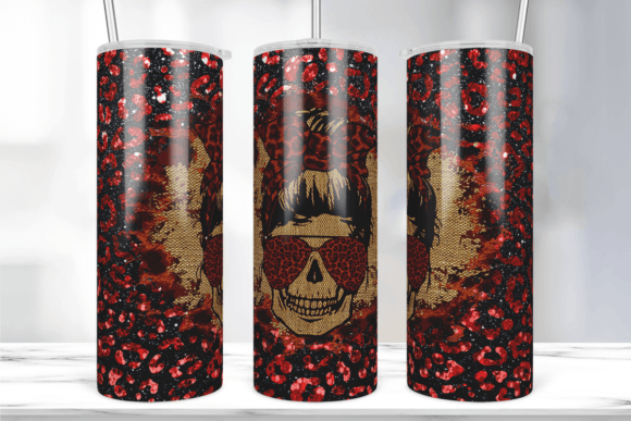 Skull Mom Life Tumbler Wrap Design