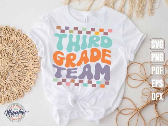 Third Grade Team SVG, Wavy Text