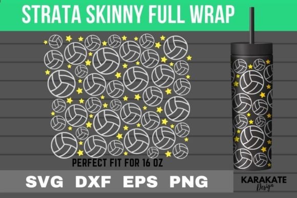 Volleyball Line, 16 Oz Strata Skinny SVG