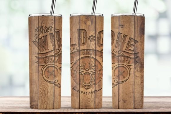 Wild One Tumbler Brown Wood Tumbler Wrap