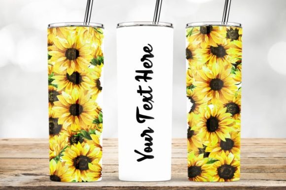 Wood Sunflower Tumbler Wrap